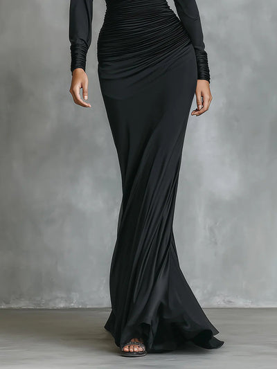 Imme | Satin Ruched Mermaid Dress