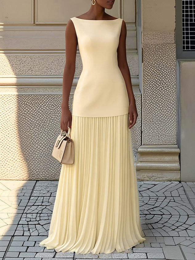Lavish | Sleeveless Pleated Maxi Dress